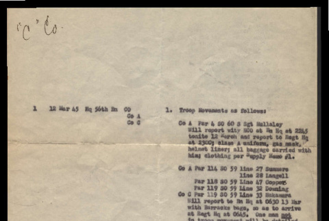 Troop movements notes (ddr-csujad-55-2348)