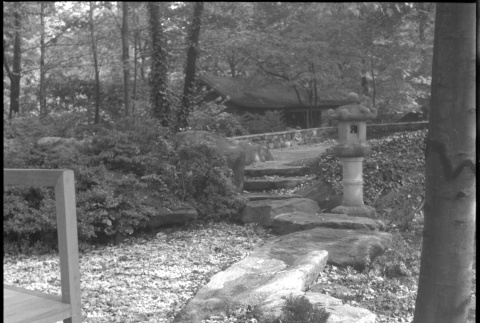 Stone path with Japanese stone lantern (ddr-densho-377-1378)