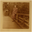 Ruth (Saitow) Kikawa on a bridge (ddr-densho-542-34)
