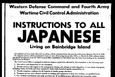 Instructions to all Japanese living on Bainbridge Island (ddr-csujad-55-2498)