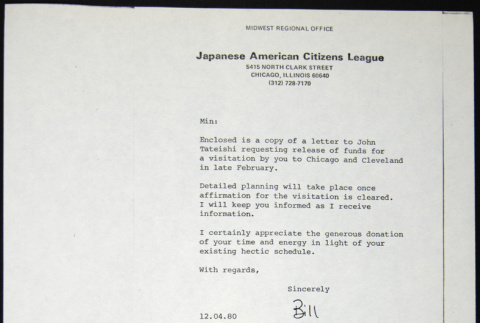 Letter to Min (Yasui) from Bill (Yoshino) (ddr-chijacl-1-432)