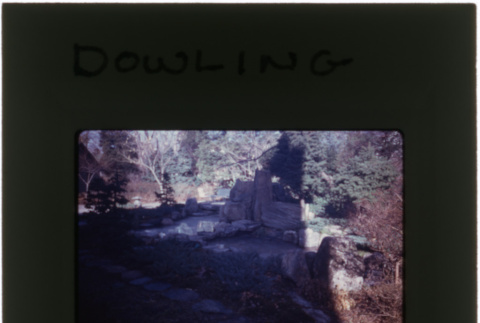 Japanese garden and pond at the Dowling project (ddr-densho-377-408)