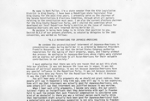 Testimony of Hon. Kent Pullen (ddr-densho-67-136)