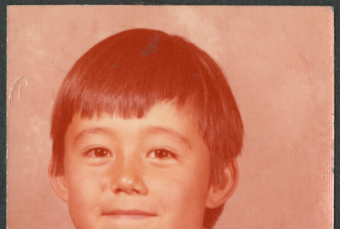 School photo of boy in white t-shirt (ddr-densho-523-585)