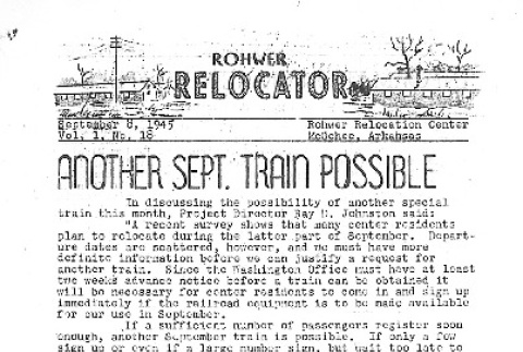Rohwer Relocator Vol. I No. 18 (September 8, 1945) (ddr-densho-143-299)