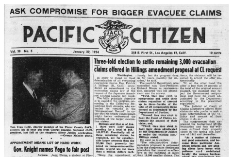 The Pacific Citizen, Vol. 38 No. 5 (January 29, 1954) (ddr-pc-26-5)