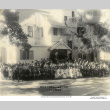 Large group photo outside building (ddr-ajah-3-188)