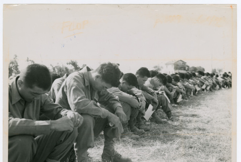 Servicepeople with bowed heads (ddr-densho-1007-141)