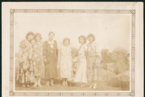 Six women standing outside (ddr-densho-316-178)