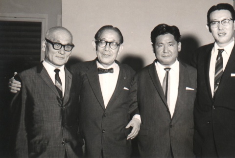 Kunizo Matsuo posing with Masayuki Tokioka, Noboru Furuya and another man (ddr-njpa-4-887)