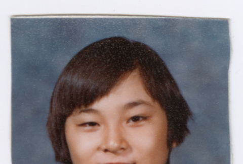School picture of child in blue and white polo (ddr-densho-1007-133)