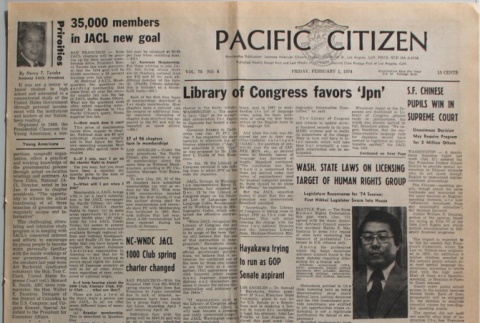 Pacific Citizen, Vol. 78, No. 4 (February 1, 1974) (ddr-pc-46-4)