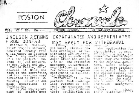 Poston Chronicle Vol. XVI No. 24 (November 28, 1943) (ddr-densho-145-441)