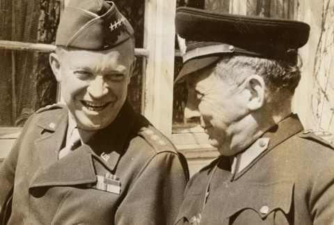Dwight D. Eisenhower speaking with Turkish Major General Feyzi Monguk (ddr-njpa-1-231)