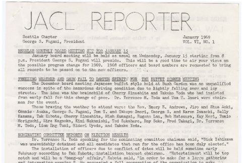 Seattle Chapter, JACL Reporter, Vol. VI, No. 1, January 1969 (ddr-sjacl-1-103)