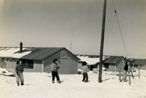 Japanese Americans playing in the snow (ddr-densho-159-49)