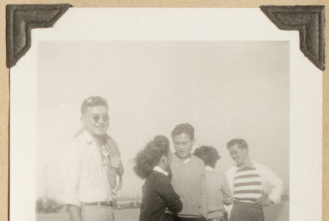 Group on a field at Rohwer (ddr-densho-542-415)
