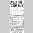 Japs Ask to be Citizens Again (November 13, 1945) (ddr-densho-56-1151)