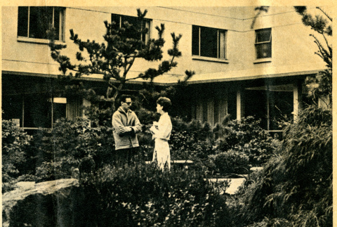 Garden outside Xavier Hall at Seattle University (ddr-densho-354-2028)