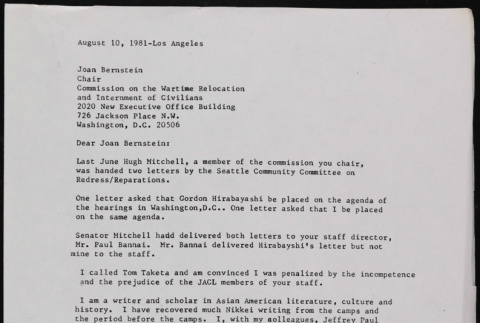 Letter to Joan Bernstein from Frank Chin (ddr-densho-122-199)