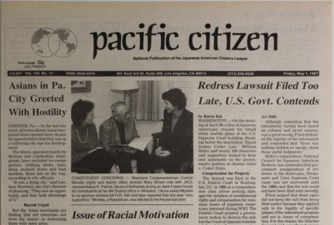 Pacific Citizen, Vol. 104, No. 17 (May 1, 1987) (ddr-pc-59-17)