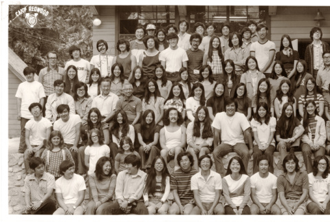 Group photograph of the Lake Sequoia Retreat campers, 1972 (ddr-densho-336-491)