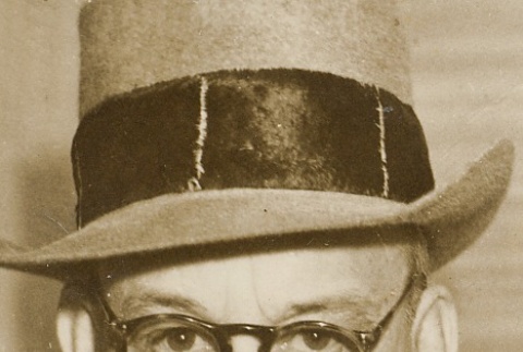 J. Walter Doyle wearing leis (ddr-njpa-2-250)