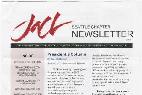 Seattle Chapter, JACL Reporter, 2018 (ddr-sjacl-1-604)