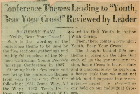 Clipping re: choosing conference theme (ddr-densho-341-106)