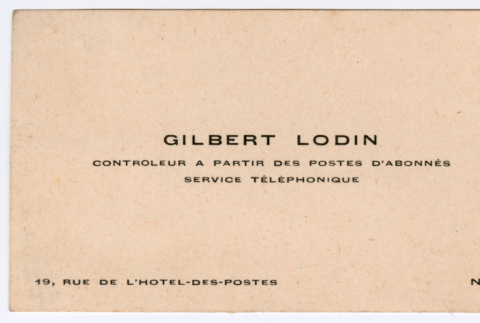 Gilbert Lodin Card (ddr-densho-368-724)