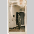 Tomoye (Nozawa) Takahashi with unknown woman on board ship (ddr-densho-426-1559)