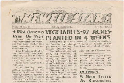 The Newell Star, Vol. II, No. 19 (May 11, 1945) (ddr-densho-284-68)