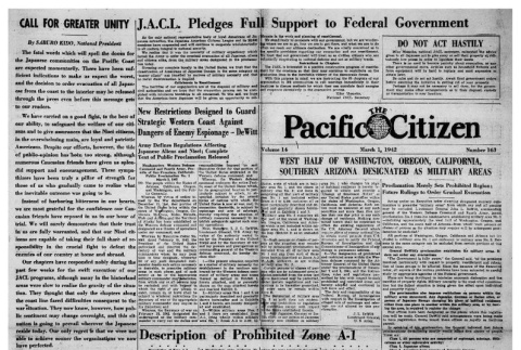 The Pacific Citizen, Vol. 14 No. 163 (March 1, 1942) (ddr-pc-14-3)