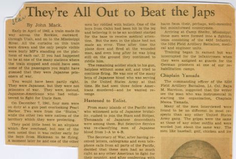 Article titled: They're All Out to Beat the Japs (ddr-densho-539-120)