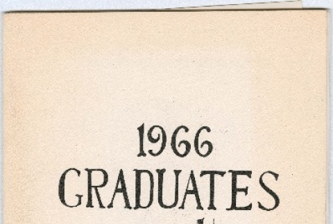1966 Graduates celebration program (ddr-densho-338-154)