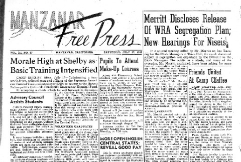 Manzanar Free Press Vol. III No. 57 (July 17, 1943) (ddr-densho-125-149)