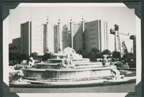 Building and water fountain (ddr-densho-475-489)