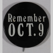 Remember October 9 pin (ddr-densho-433-957)