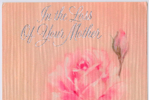 Sympathy card from Lillian Abrams to Mary Mon Toy (ddr-densho-488-37)
