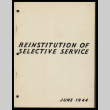 Reinstitution of selective service (ddr-csujad-55-758)