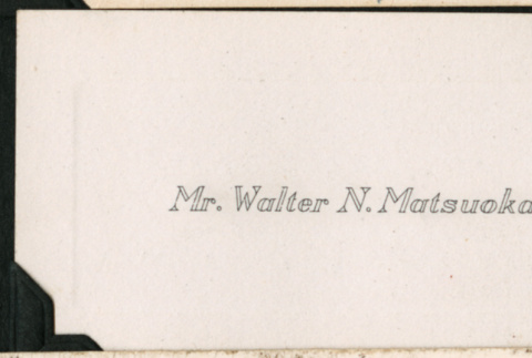 Walter Matsuoka's name card (ddr-densho-390-73)
