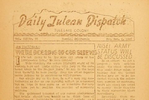 Tulean Dispatch Vol. III No. 96 (November 6, 1942) (ddr-densho-65-92)