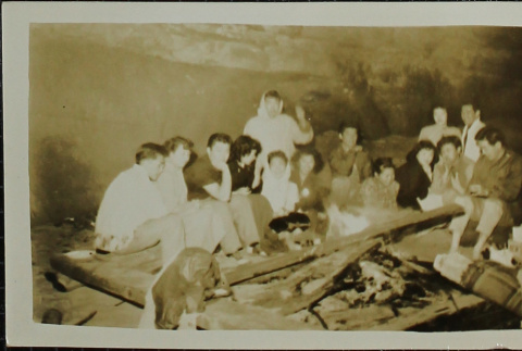 Friends at a bonfire (ddr-densho-321-1357)