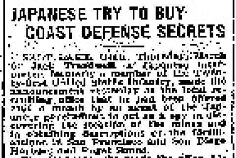 Japanese Try to Buy Coast Defense Secrets (March 5, 1908) (ddr-densho-56-122)