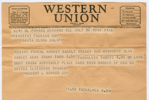 Telegram from Robert L Berner Co. (ddr-densho-501-150)