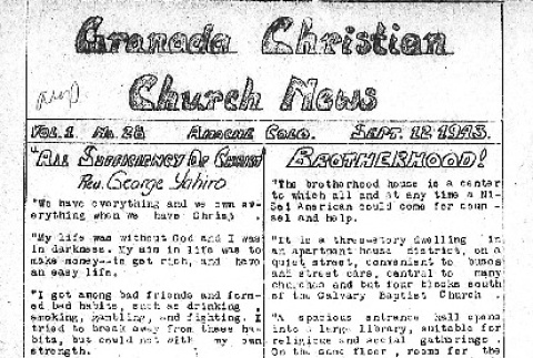 Granada Christian Church News Vol. I No. 28 (September 12, 1943) (ddr-densho-147-315)