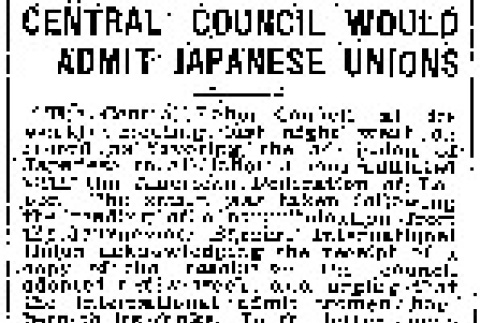 Central Council Would Admit Japanese Unions (May 28, 1914) (ddr-densho-56-250)