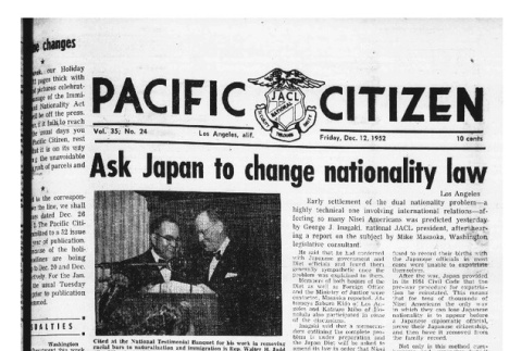 The Pacific Citizen, Vol. 35 No. 24 (December 12, 1952) (ddr-pc-24-50)