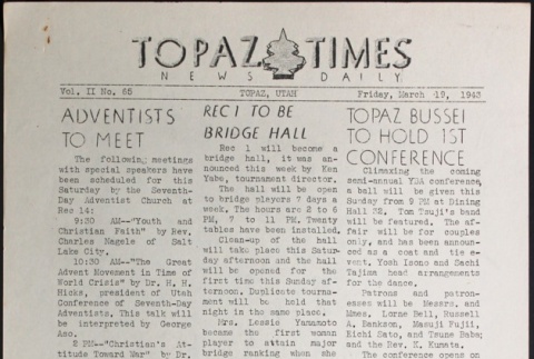 Topaz Times Vol. II No. 65 (March 19, 1943) (ddr-densho-142-128)