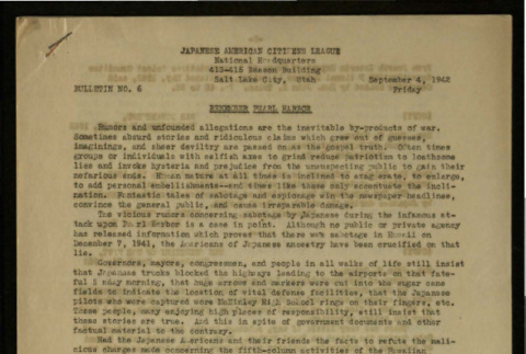 Bulletin, no. 6, September 4, 1942 (ddr-csujad-18-2)